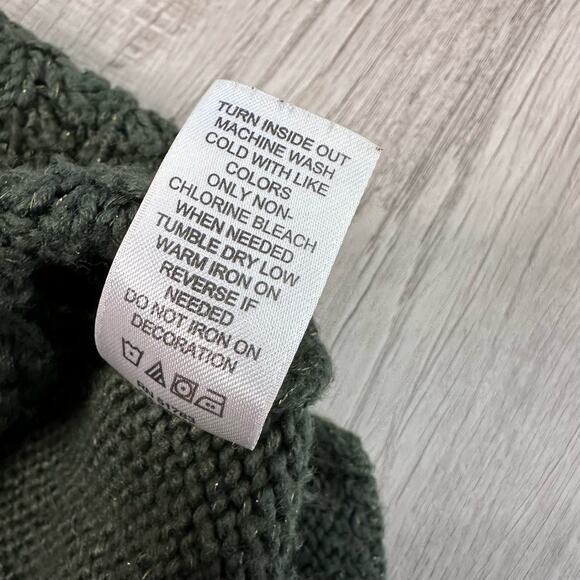 Maurices Green/Gold Fleck Sweater WMNS XL Crew Neck Patchwork Jumper Boho Waffle - Picture 6 of 6